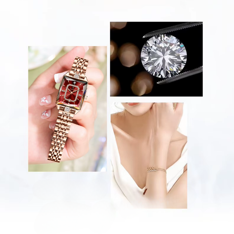 Reloj de Cuarzo Rectangular para Mujer