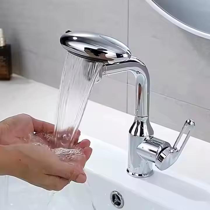 Grifo de Lavabo Multifunción - 4 Modos, Rotación 360°