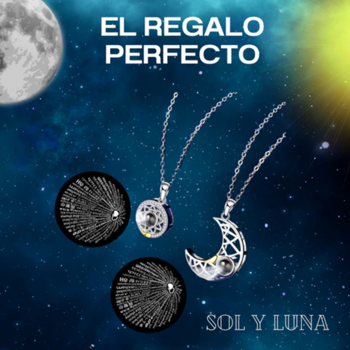 Collar Sol y Luna - Proyecta Te Amo EN 100 Idiomas