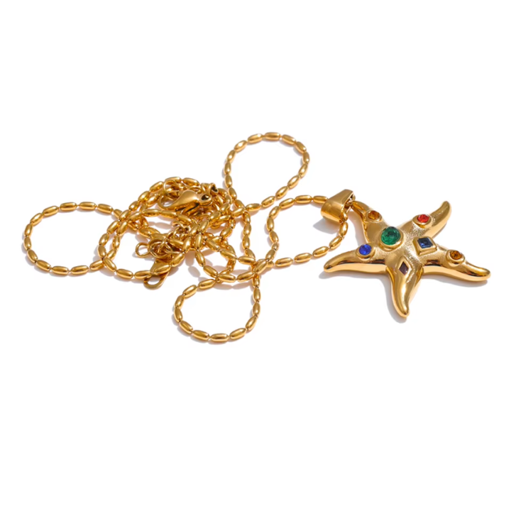 Collar Estrella de Mar Dorado – Brilla con el Encanto del Mar