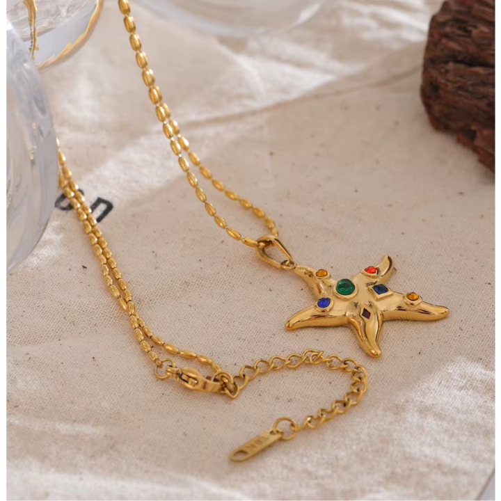 Collar Estrella de Mar Dorado – Brilla con el Encanto del Mar