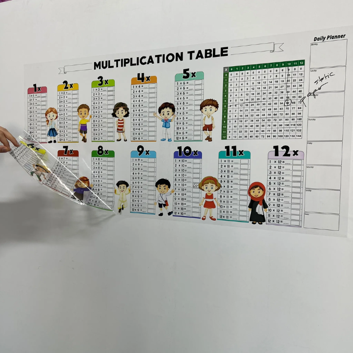 Tabla de multiplicación de Color de borrado en seco reutilizable