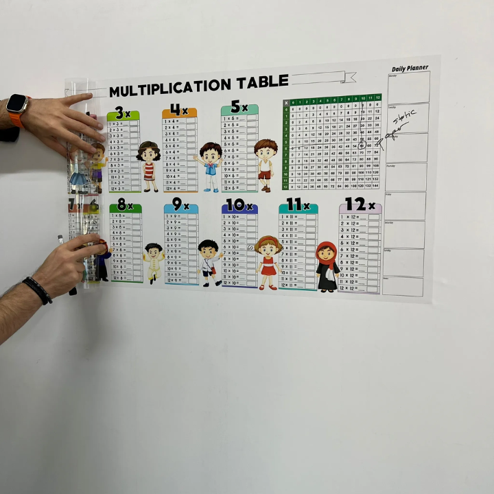 Tabla de multiplicación de Color de borrado en seco reutilizable