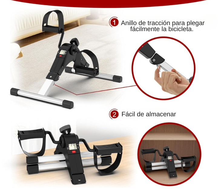 Mini Bicicleta Estática Plegable para Entrenamiento - Ejercita Brazos y Piernas en Casa