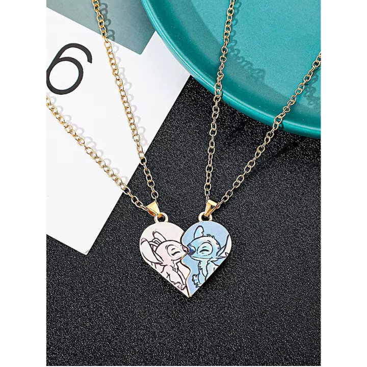 Collares de Stitch y Ángel para Parejas – Amor Inseparable