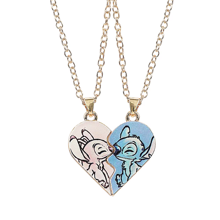 Collares de Stitch y Ángel para Parejas – Amor Inseparable