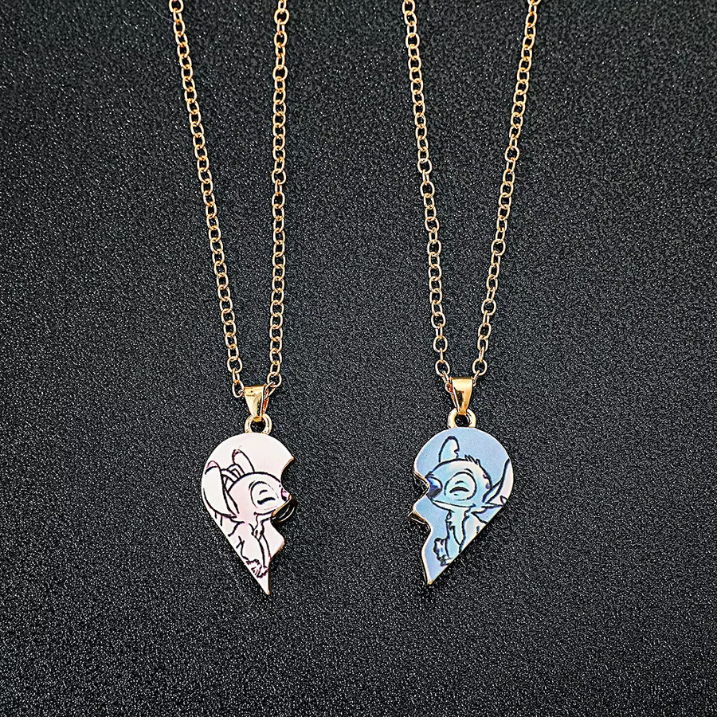 Collares de Stitch y Ángel para Parejas – Amor Inseparable