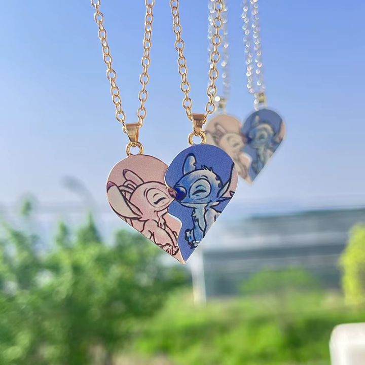 Collares de Stitch y Ángel para Parejas – Amor Inseparable