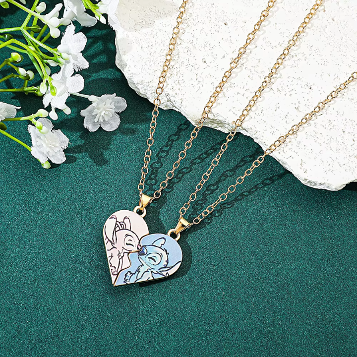 Collares de Stitch y Ángel para Parejas – Amor Inseparable