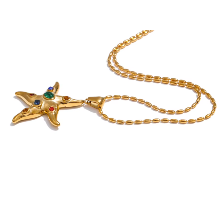 Collar Estrella de Mar Dorado – Brilla con el Encanto del Mar