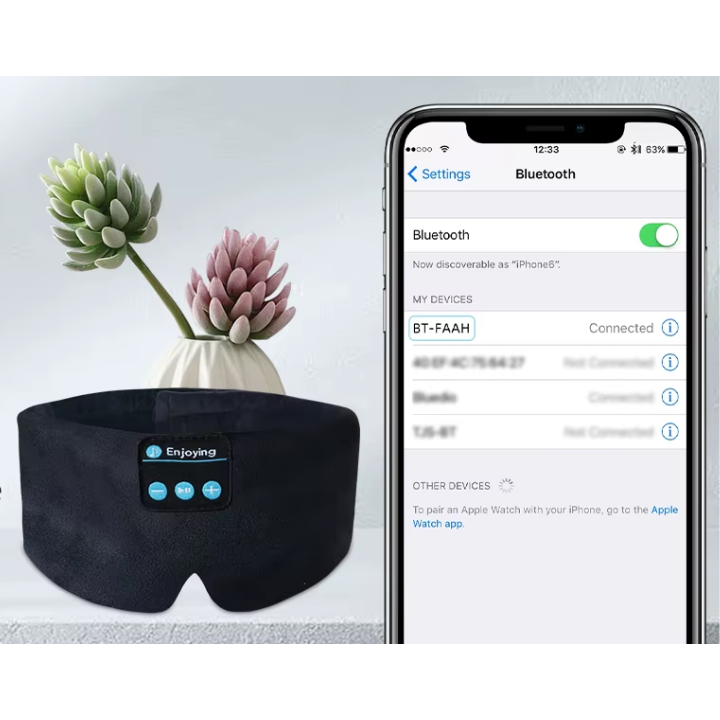 Antifaz para Dormir con Auriculares Bluetooth – Sonido Estéreo y Máxima Comodidad